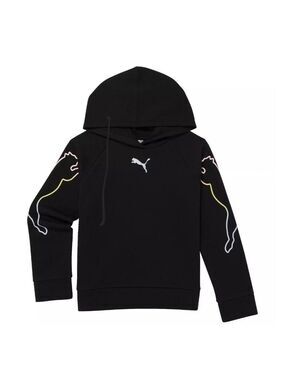 Puma Girls PUMA Motion Pullover Black Hoodie Sweatshirt Size Large